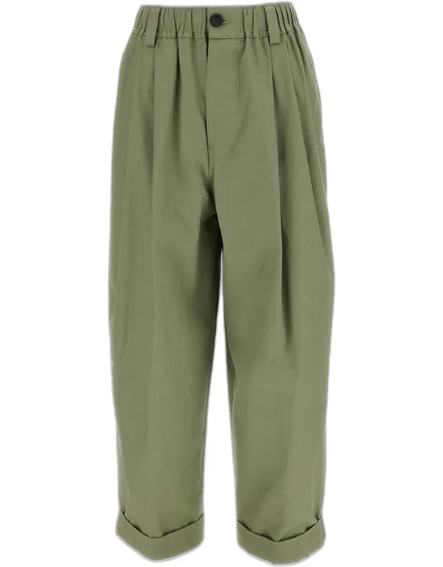 Wide-leg Canvas Pants