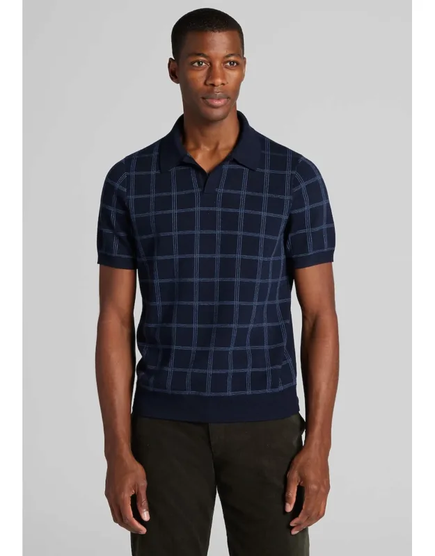 Tailored Fit Grid Birdseye Short Sleeve Polo Sweater