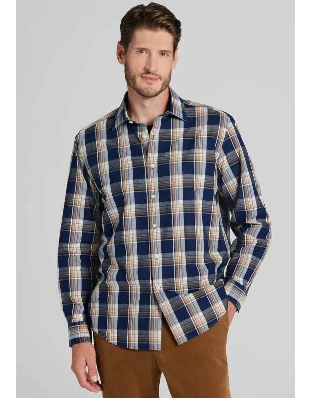 Tailored Fit Medium Check Button Up Shirt