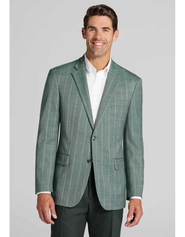 Traveler Coolmotion Tailored Fit Plaid Sportcoat