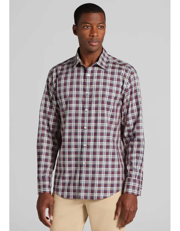 Tailored Fit Medium Plaid Button Up Shirt