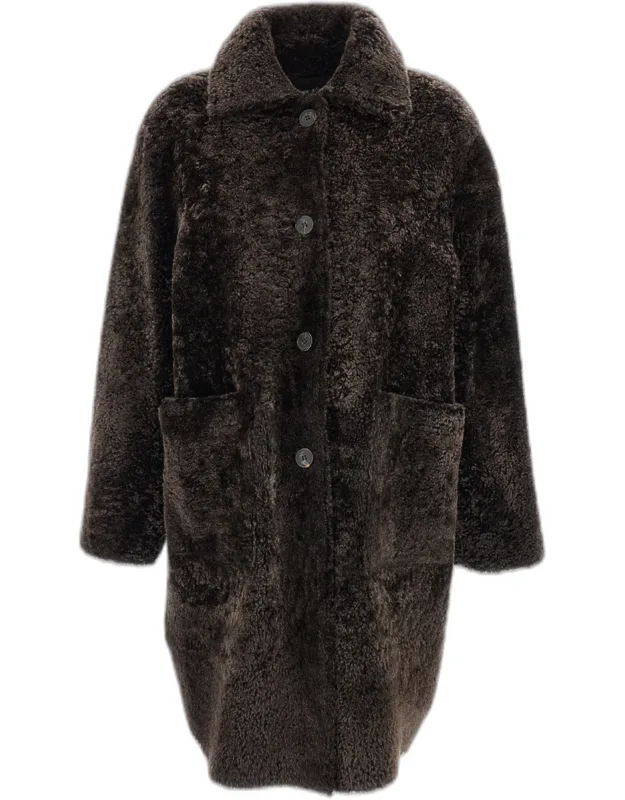 Reversible Coat In Shearling And Nappa