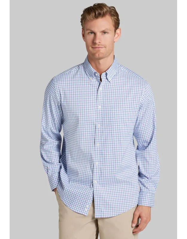 Traveler Coolmotion Tailored Fit Check 4-way Stretch Button Up Shirt
