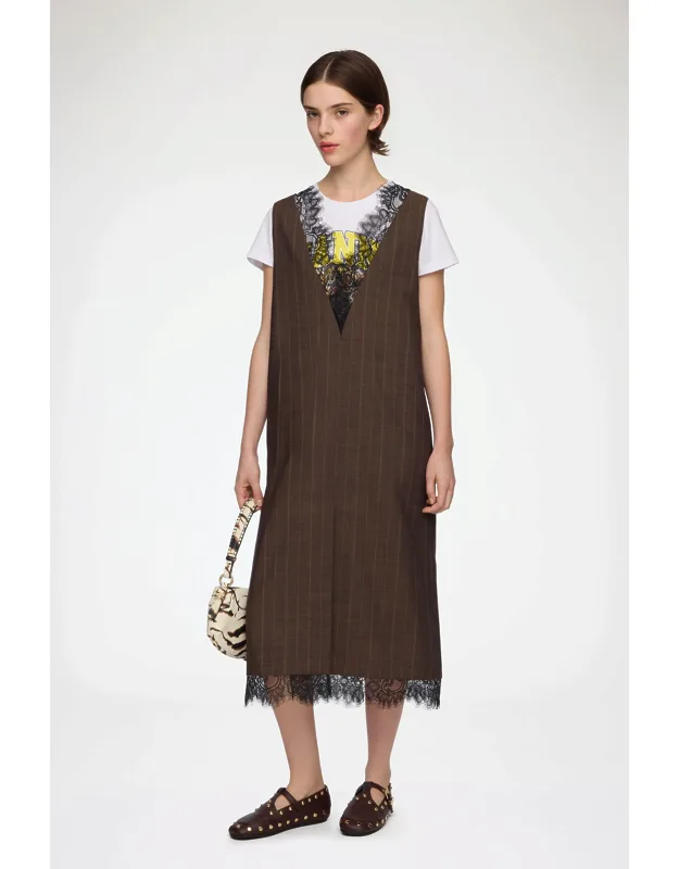 Pinstripe Wool Dress