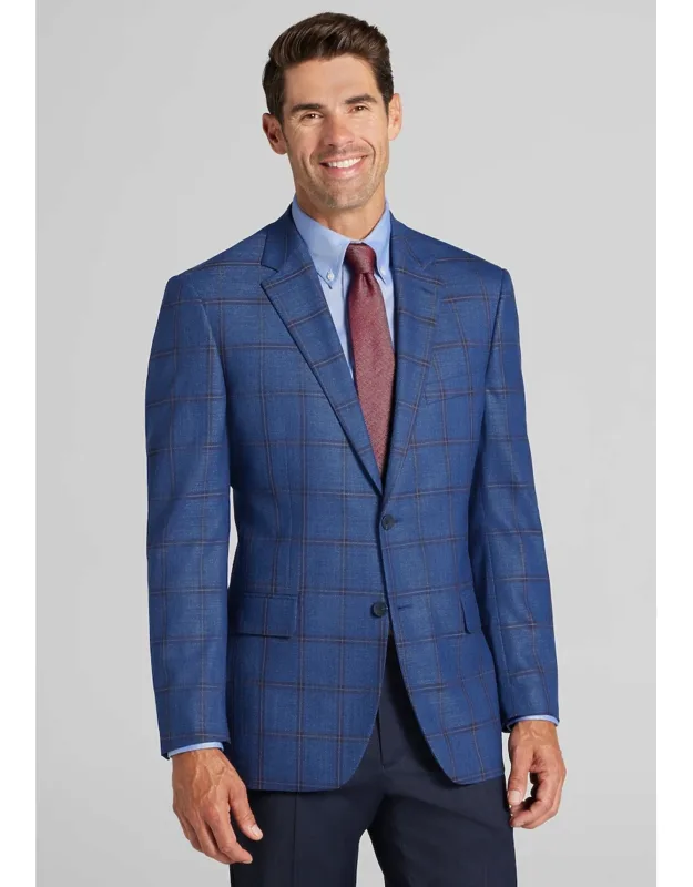 Traveler Coolmotion Traditional Fit Windowpane Sportcoats