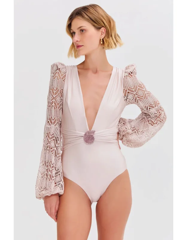 Seashell Lycra Long Sleeve Swimsuit