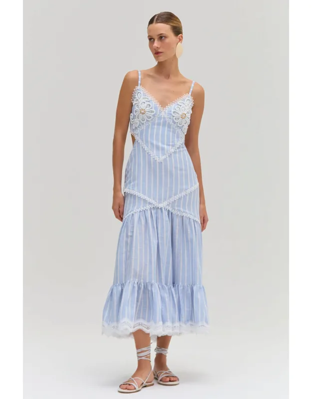 Linen Cut Out Midi Dress