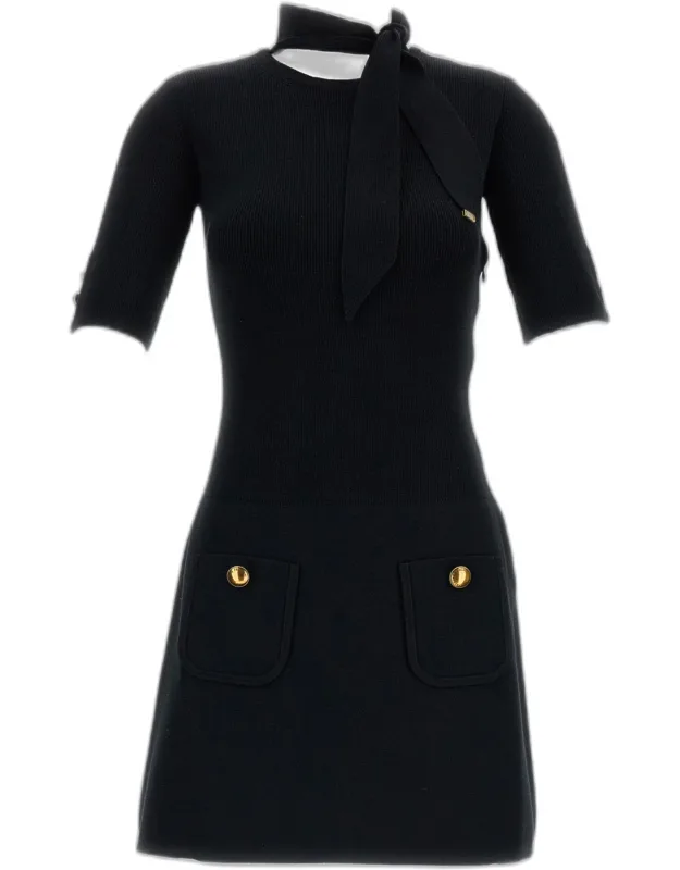 Knit Dress With Jewel Buttons