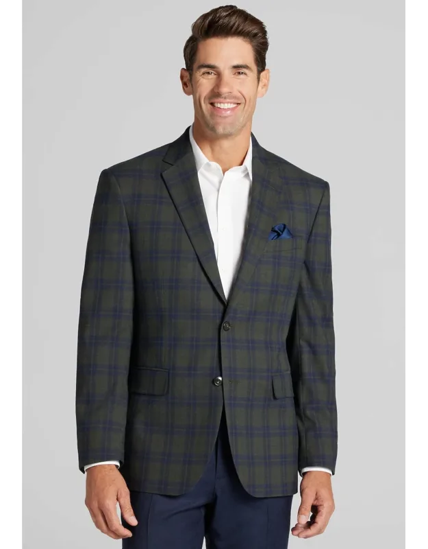 Tailored Fit Plaid Comfort Stretch Sportcoat