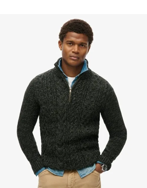 Jacob Cable Knit Half Zip Jumper