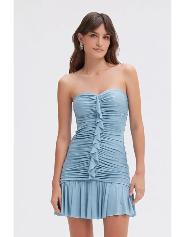 Moonlight Jersey Strapless Mini Dress