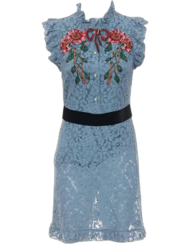 Floral Embroidered Lace Dress