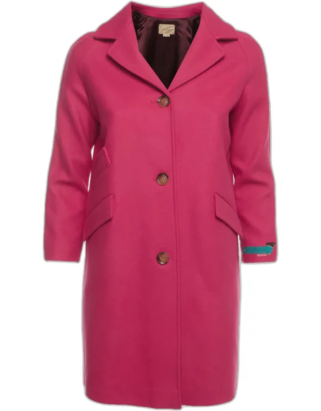 Wool Blend Button Front Coat
