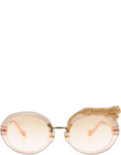 Round Mixed-media Sunglasses