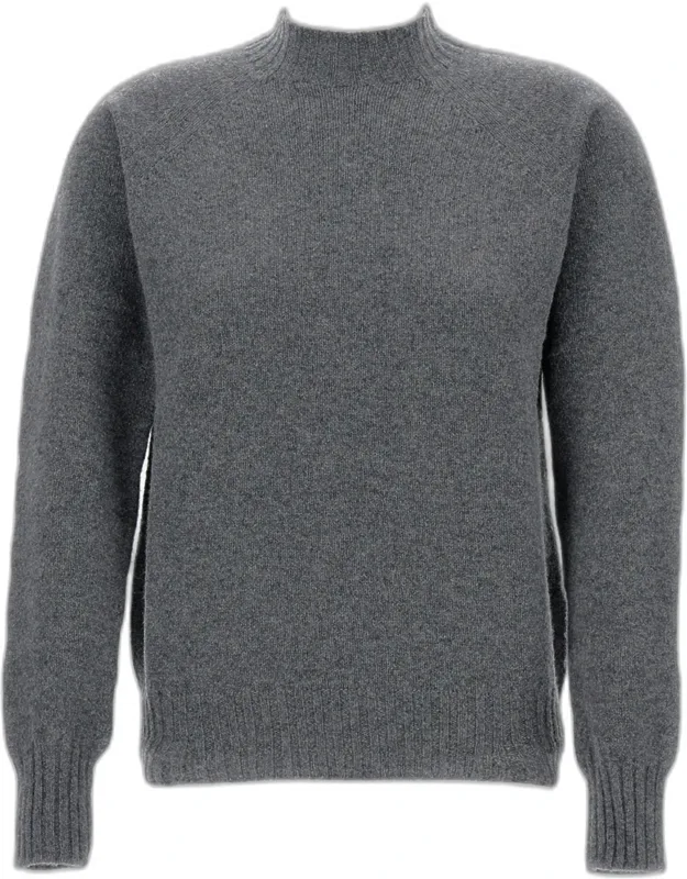Crew-neck Sweater With Half-turtleneck.