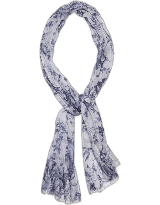 Printed Silk Blend Scarf