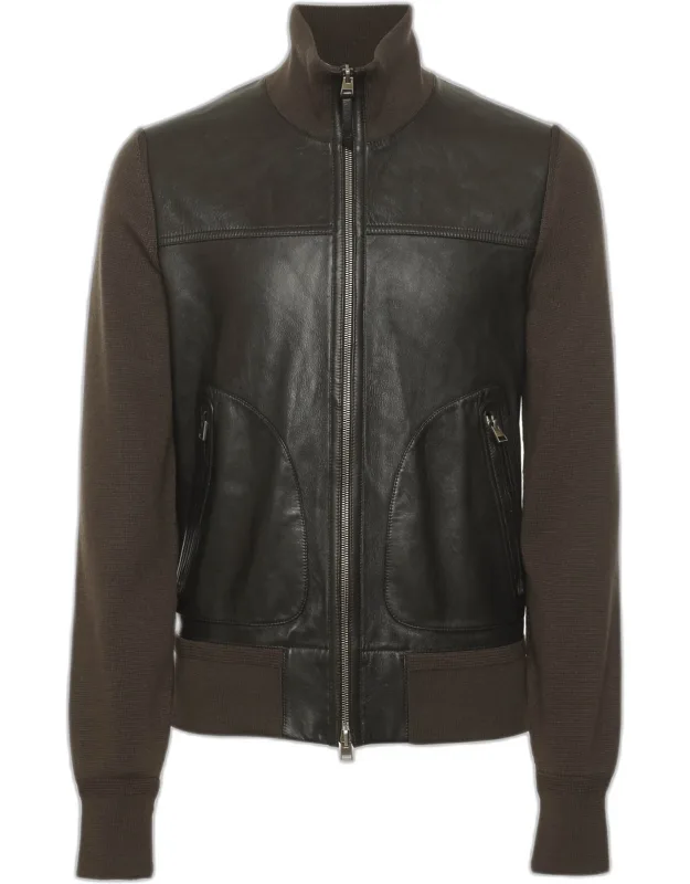 Leather And Knit Jacket