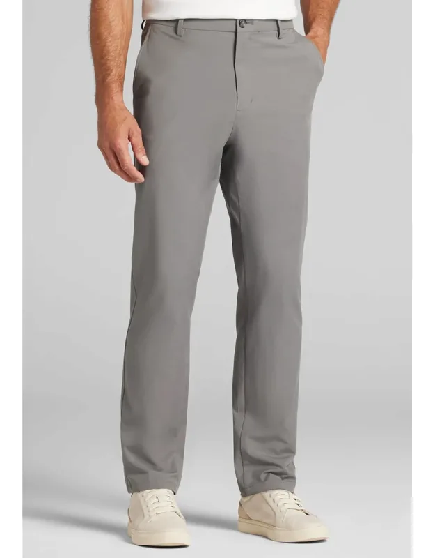 Traveler Performance Tailored Fit Cotton Blend Flat Front Golf Chinos
