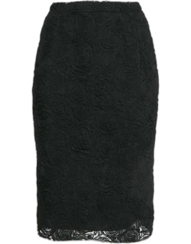 Floral Textured Tulle Pencil Skirt