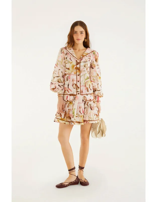 Overlap Buttoned Mini Dress