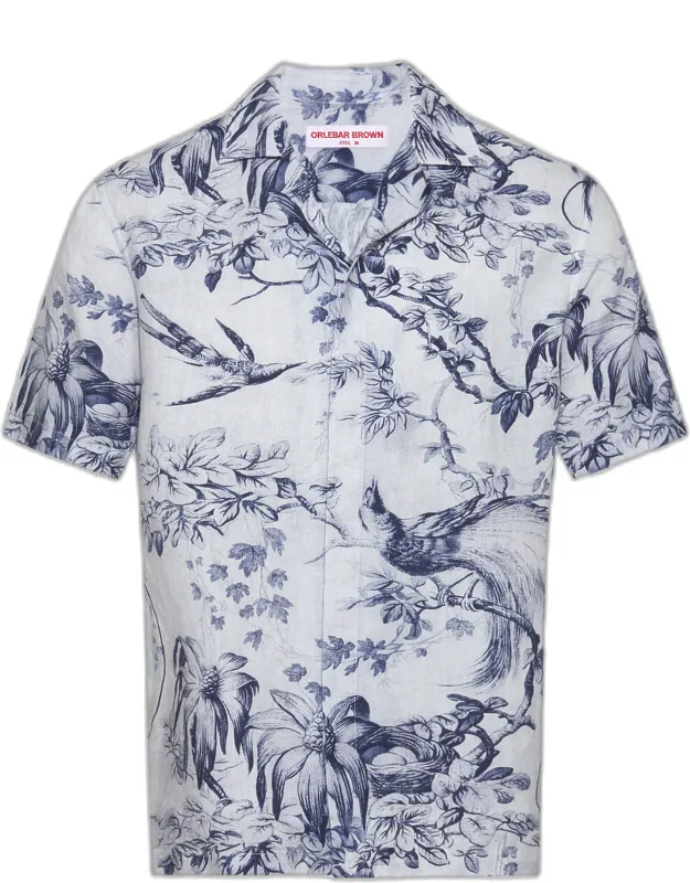 Printed Linen Short Sleeve Shirt