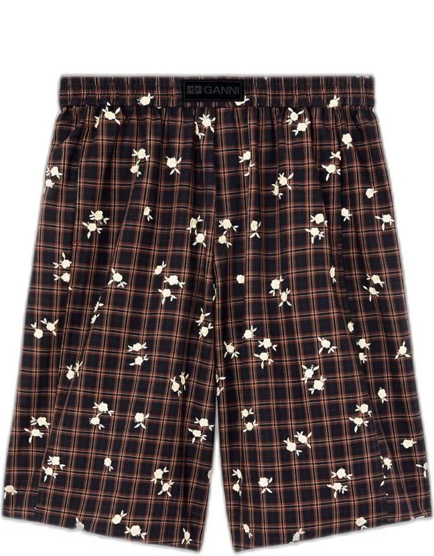 Cappuccino Printed Check Shorts