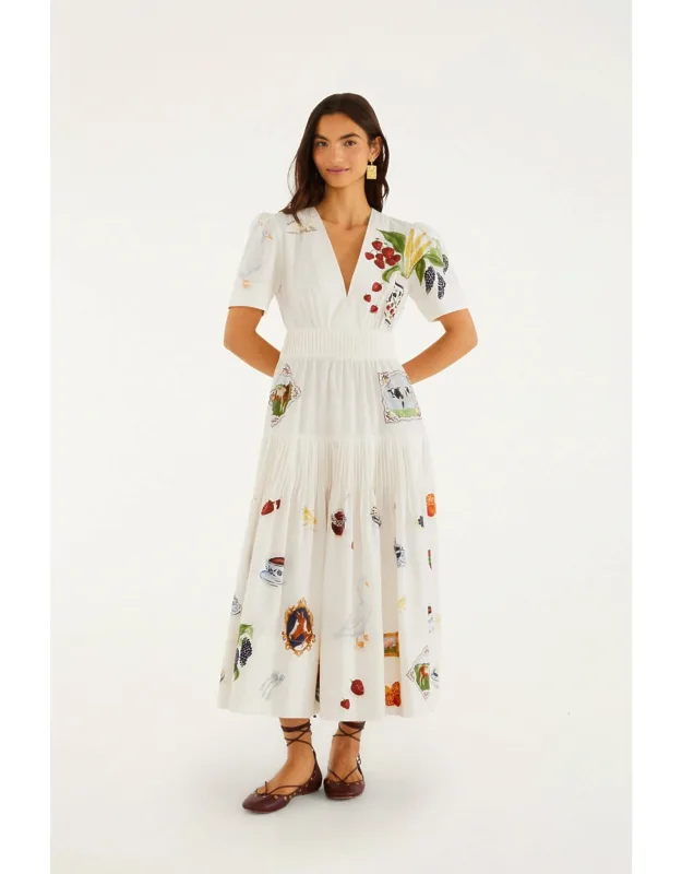 Country Table Winter Short Sleeve Midi Dress