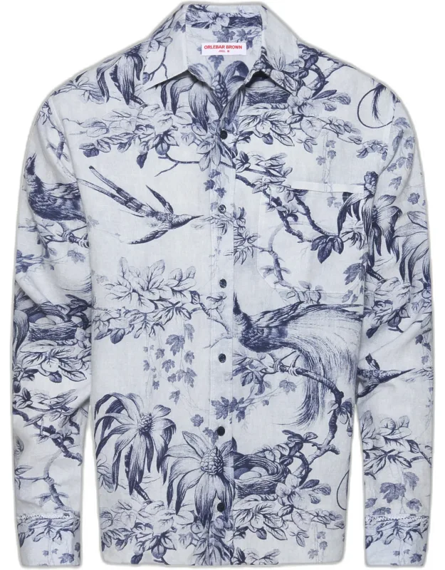 Printed Linen Long Sleeve Shirt