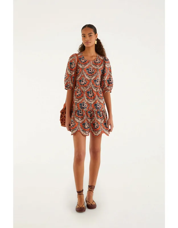 Victorian Floral Puff Sleeve Mini Dress
