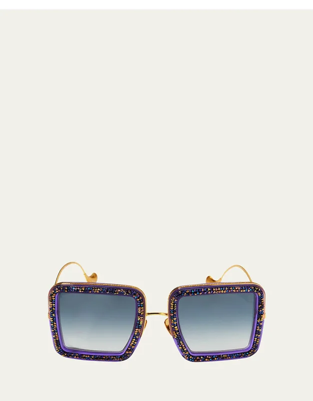 Beaming Sky Swarovski Square Sunglasses