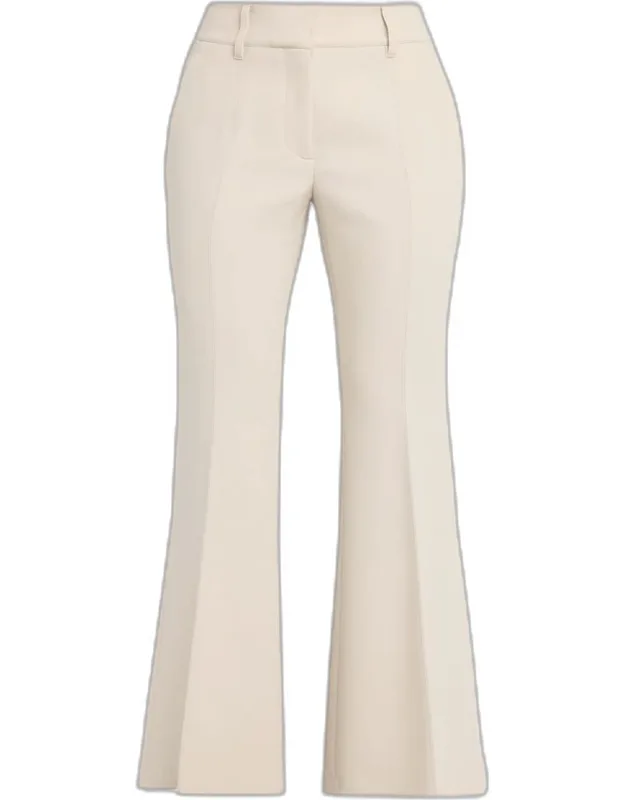 Rhein Wool Crepe Seamed Flare Pants