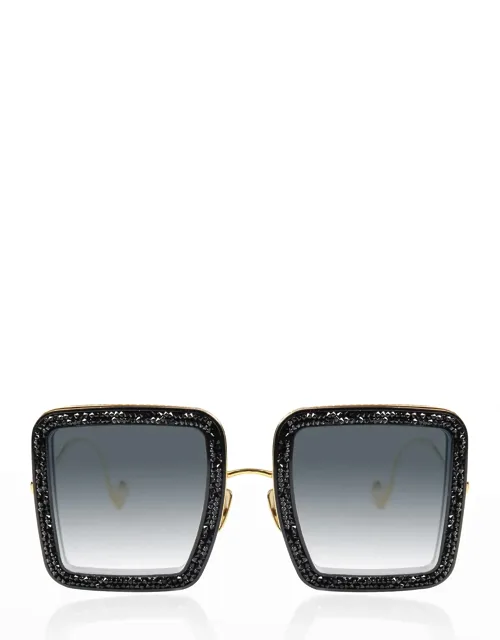 Beaming Sky Swarovski Square Sunglasses