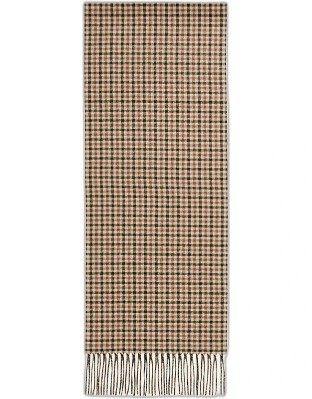Silk Cashmere Check Windowpane Scarf