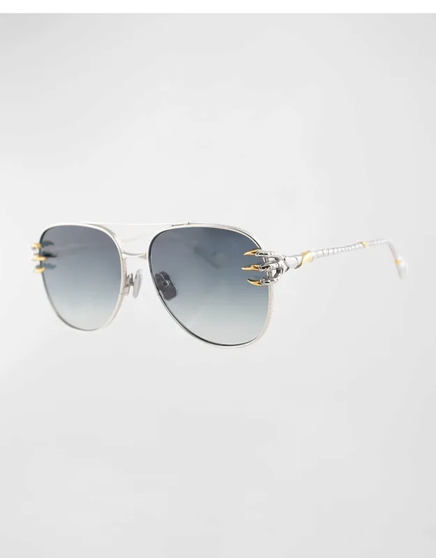 Claw Voyage Double-bridge Aviator Sunglasses