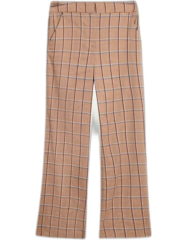 Plaid Wide-leg Pants
