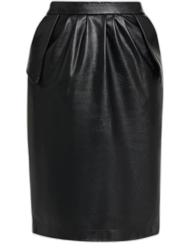 Gathered Midi Pencil Skirt