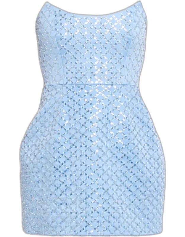 Sequined Strapless Mini Dress