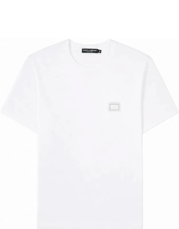 T-shirt With Plaque In Cotton