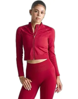 Seamless Cropped Full-zip Training Top
