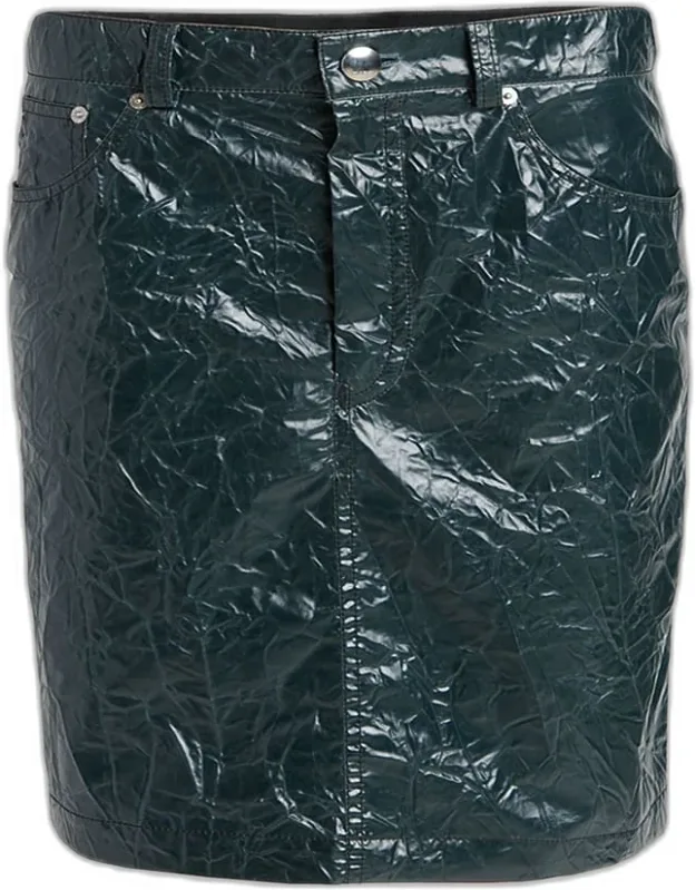 Crinkled Faux-leather Skirt