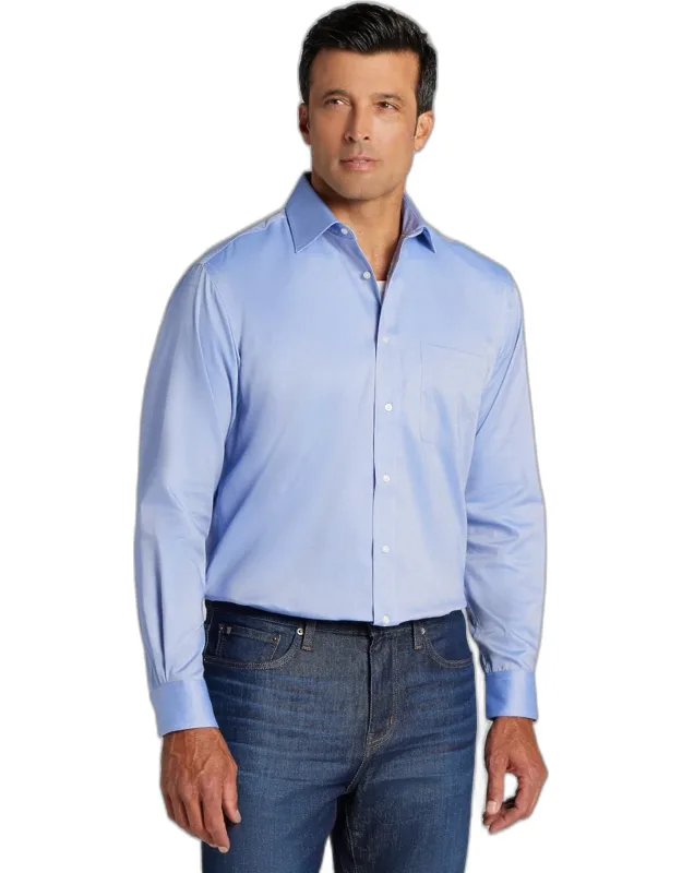 Traditional Fit Solid Comfort Stretch Dress Shirt