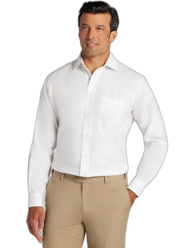 Traditional Fit Solid Comfort Stretch Dress Shirt