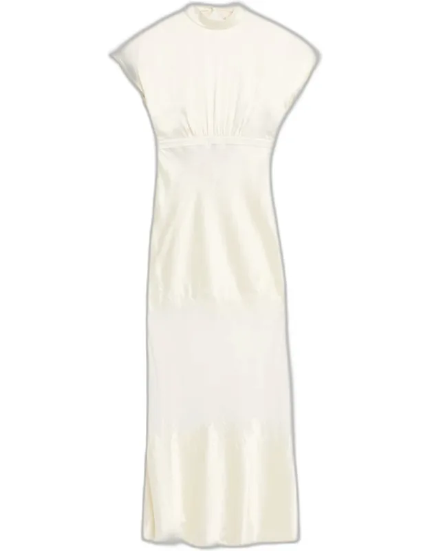 Fabienne Long Dress With Silkblend Maxi Dress And Sheer Paneling