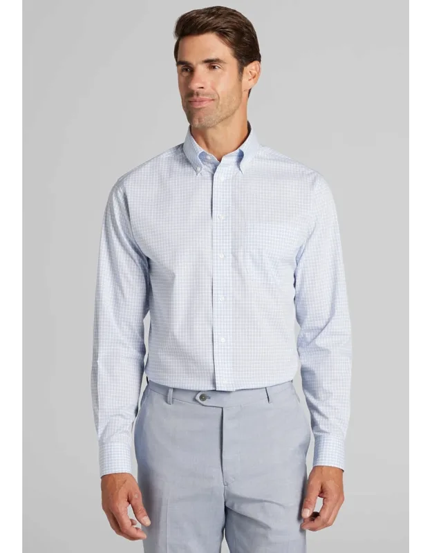 Tailored Fit Plaid Comfort Stretch Dress Shirt