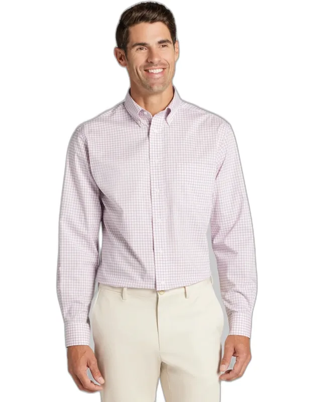 Tailored Fit Check Comfort Stretch Dress Shirt