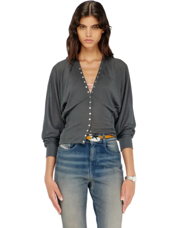 Tencel-blend Cardigan With Batwing Sleeves