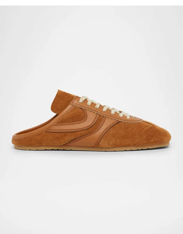 Mixed Leather Retro Runner Sneaker Mules