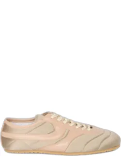 Slim Satin & Leather Low-top Sneakers