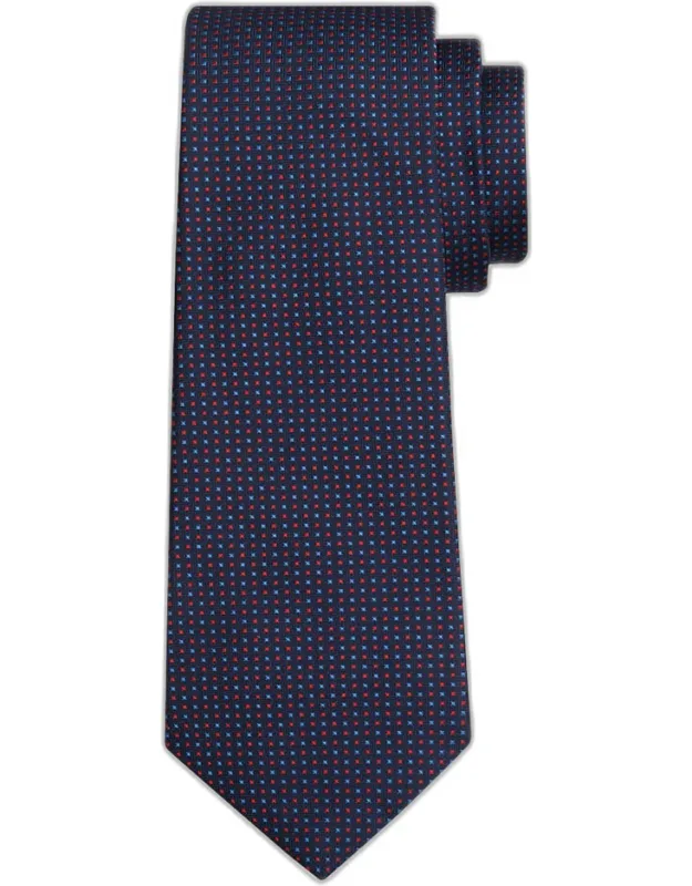 Micro-geometric Silk Sevenfold Tie