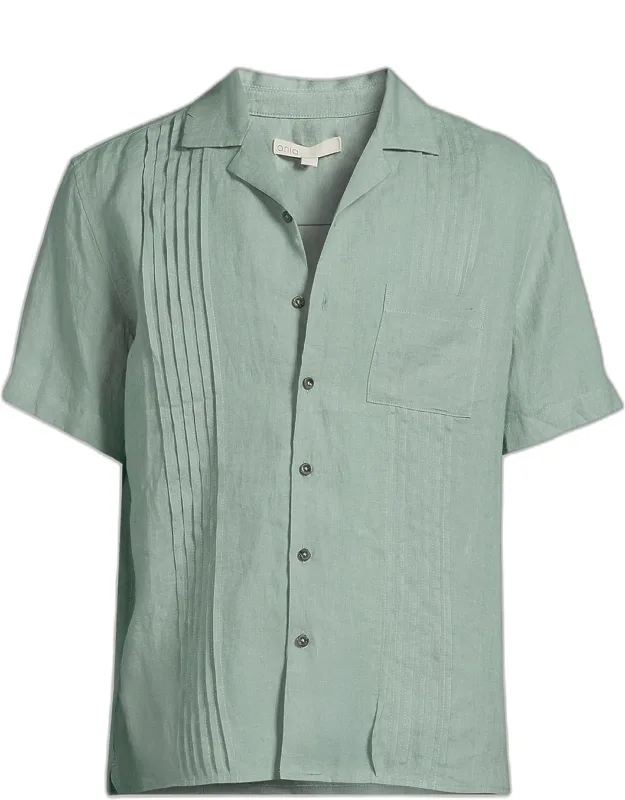 Linen Pintuck Camp Shirt